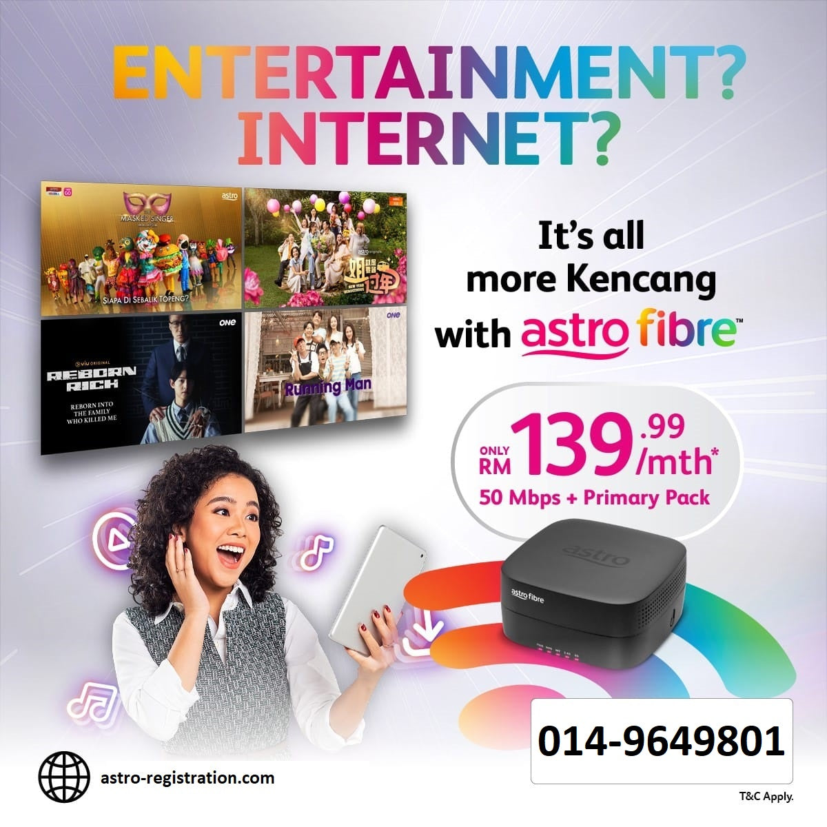 Astro Fibre Bundle WiFi Kencang 50Mbps